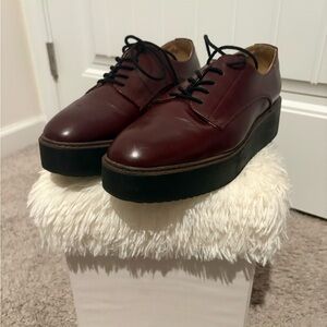 Madden Girl Dark Red Platform Oxfords